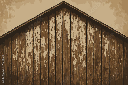 Rustic Barn Wall. Weathered wooden barn wall with peeling paint, gritty and rustic tones, sharp vector illustration textures,