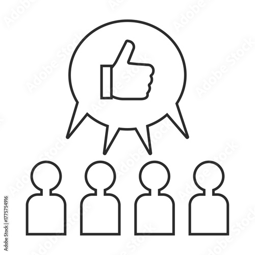 会議、ミーティング、Web会議のイラスト（合意、共感、親指）