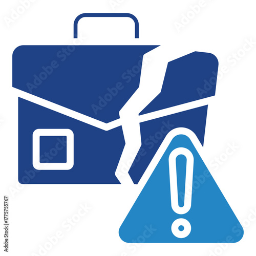 Job Loss Icon, Dual Tone Mini Illustration Relate To Industry 4-0, Modern Industry. Use For Modern Concept, Ui, Ux Web And App Development.