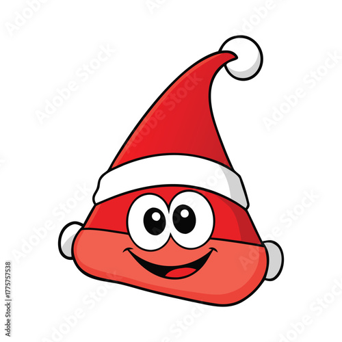 Christmas santa hat cartoon style