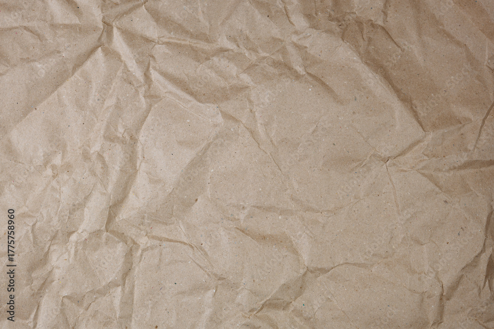 Fototapeta premium Sheet of crumpled recycled paper. Gray paper texture. Background photo empty space for text.