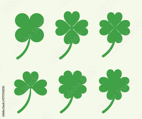 Tableau sur toile Set of leaf clover illustration