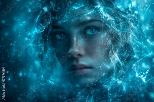 beautiful woman made of storms