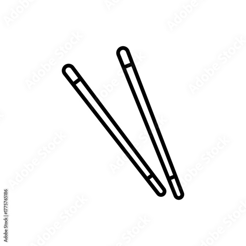 Outline chopsticks asian food dining utensil line art
