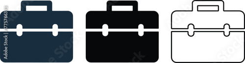 Briefcase icon vector isolated on white background, business and office symbol in flat style