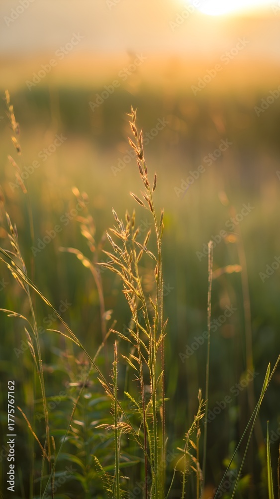 Fototapeta premium Golden Grass at Sunset