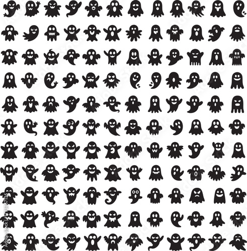 Playful ghost icon with a friendly and spooky halloween theme