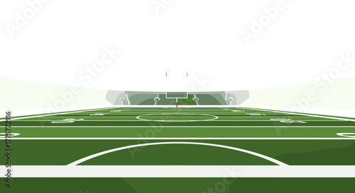 Stadium Abstract: An illustrative depiction of a grand stadium, its architecture harmoniously merging with the verdant expanse of the playing field, a testament to sporting passion.