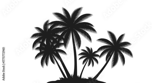 Tropical Palm Silhouette: The silhouette of multiple palm trees, capturing the essence of a tropical paradise.