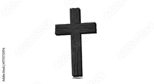 Symbol of Faith: A solemn depiction of a Christian cross, rendered with reverence and dignity, embodying themes of faith, spirituality, and religious devotion.