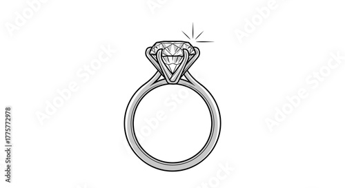 Elegant Sparkle: A radiant diamond ring, capturing the timeless beauty of a precious stone, set upon a delicate band, embodying luxury and sophistication.