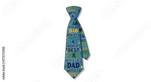 A Father's Day Tie: A close-up shot of a vibrant necktie, adorned with the words World's Best Dad, signifying a loving gesture and appreciation.