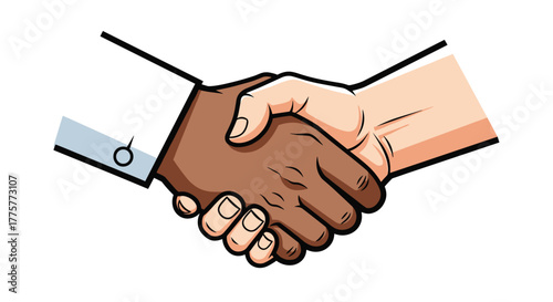 Handshake of Agreement: A symbolic handshake represents the cornerstone of unity, agreement, and partnership, signifying trust and collaboration. A perfect illustration for business and deal.