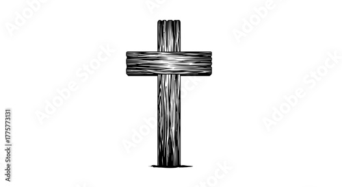 Symbol of Faith: An austere, yet evocative wooden cross stands as a timeless symbol of faith and hope.
