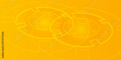 bright yellow abstract geometric background with futuristic circles. modern creative trendy design eps 10.