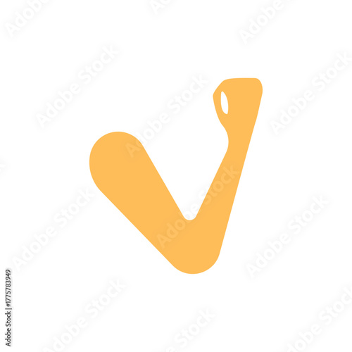 Minimalist illustration of a raised arm with a bent elbow showing bicep flex in a stylized, abstract manner