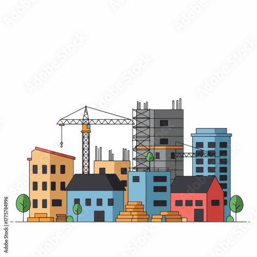 Urban Development and Real Estate Investment Illustration.