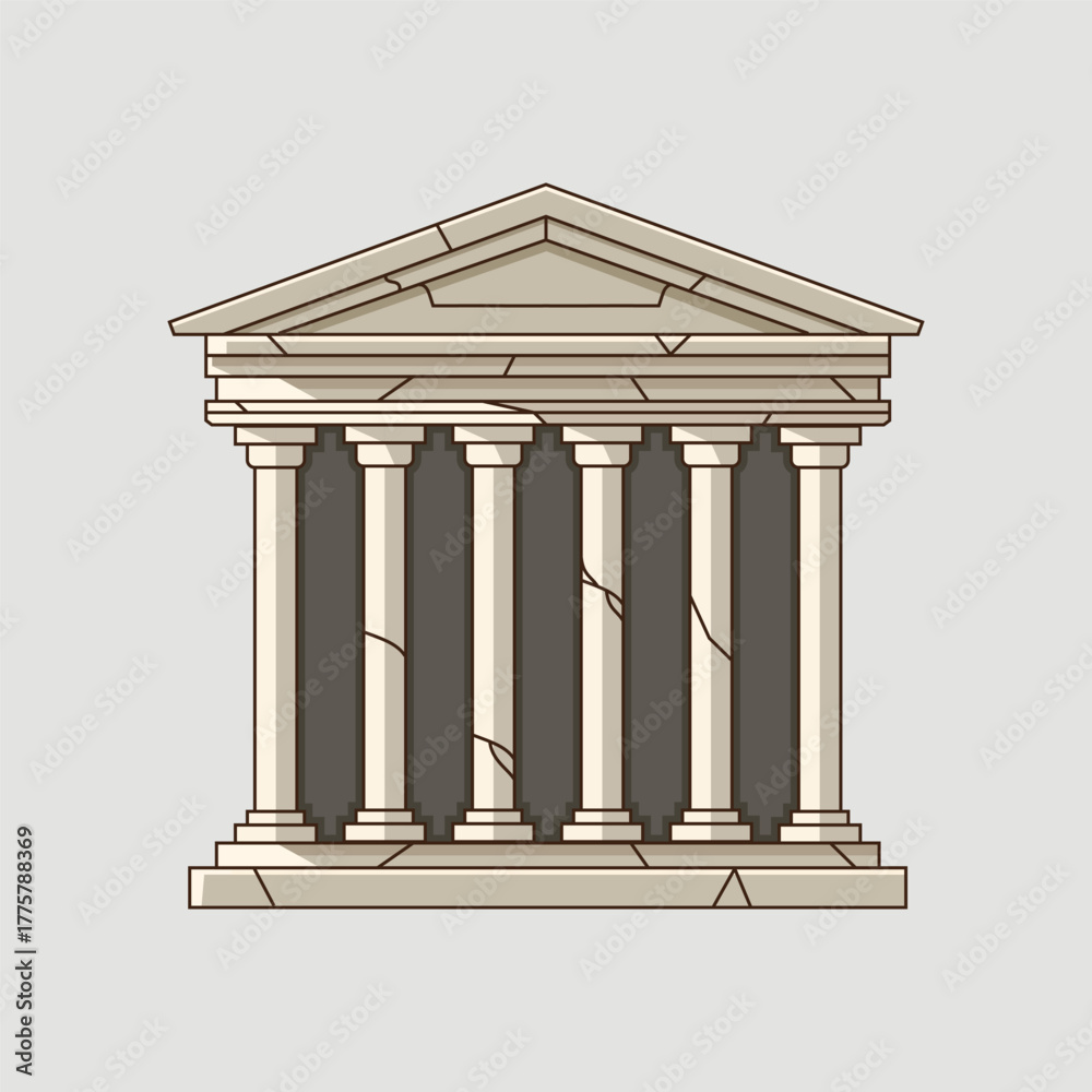 Obraz premium building classical columns vector, EPS 10