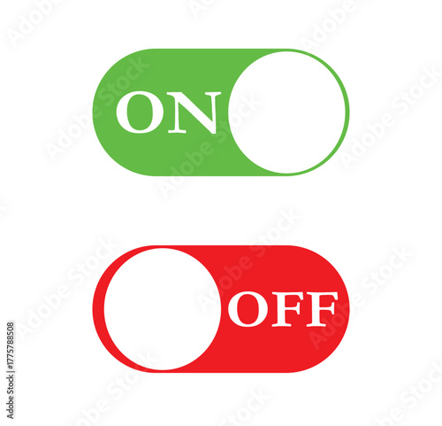 Vector illustration of power button icons for on/off, shutdown, and power off with a flat design for applications, websites, posters, banners, and stickers.