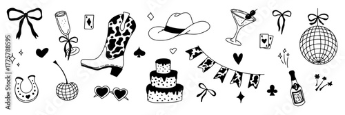 Whimsical Cowgirl Disco Party Scene