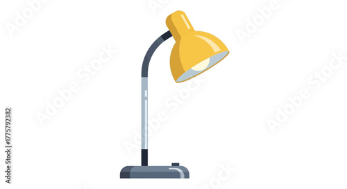 Yellow Desk Lamp with Adjustable Arm in Modern Office Style