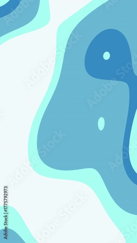 Abstract design featuring a serene blue sea gradient background. This artwork showcases fluid shapes and calming colors