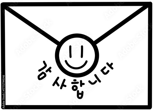 감사합니다 편지지 드로잉
