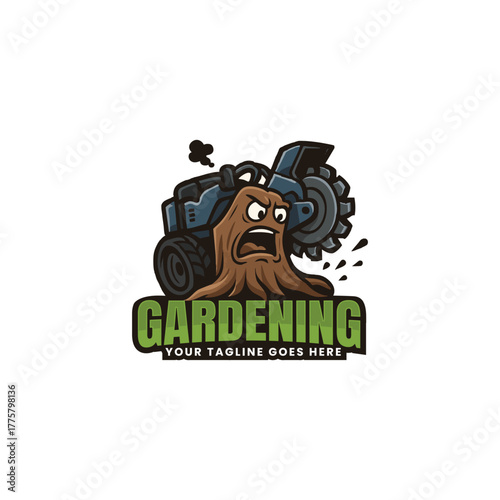 Professional logo design tree care and stump grinding services.