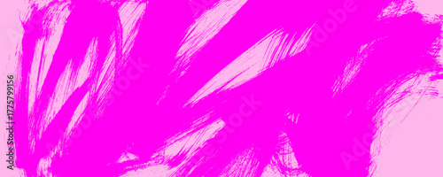 Romantic pink colored expressive background with bold brush strokes, scratches and abstract paint smears. Banner template with text place for Valentine's day design. Punk brush drawn pink background.