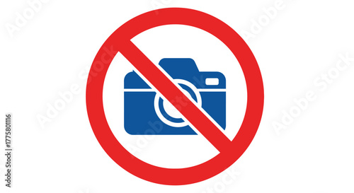 No photography allowed a camera symbol inside a prohibition sign