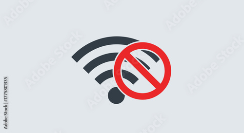 No wifi signal icon displayed against a light gray background