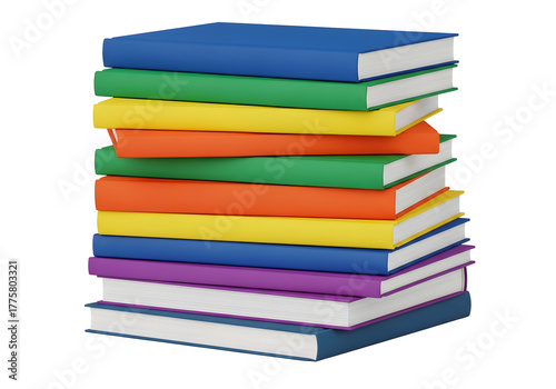 Wallpaper Mural Stack of colorful books on a transparent background Torontodigital.ca