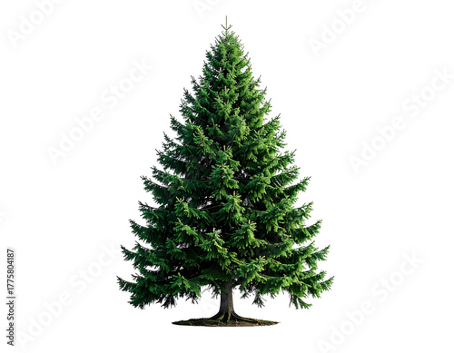 Isolated evergreen tree illustration with transparent background
