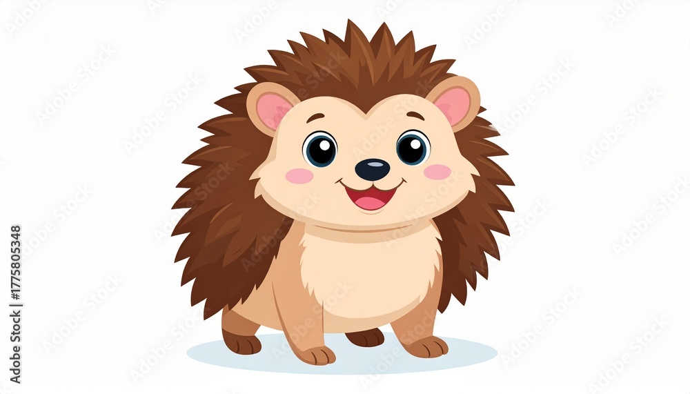 Obraz premium Vector of Cartoon cute baby Hedgehog on white
