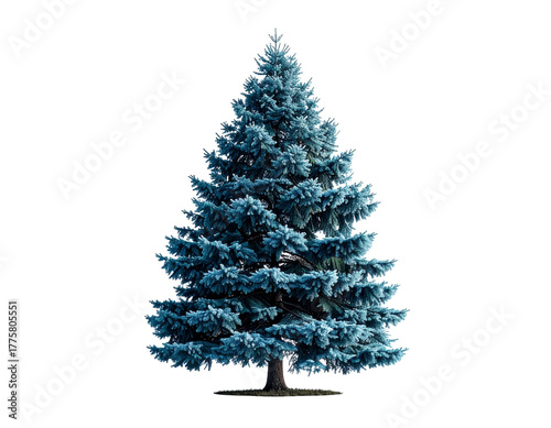 Stylized evergreen tree illustration on transparent background