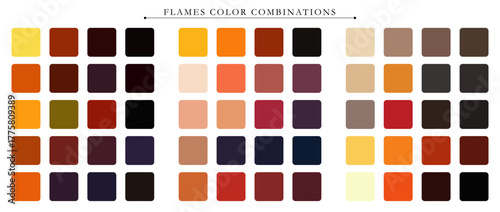 Vibrant fire color palette featuring warm tones of red, orange, and yellow. Perfect for design projects, digital art, branding, and creative backgrounds.