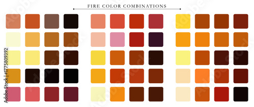 Vibrant fire color palette featuring warm tones of red, orange, and yellow. Perfect for design projects, digital art, branding, and creative backgrounds.