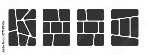 Set of manga comic book templates. Anime page panels isolated on white background. Grids for storyboard. Layouts for photo collage, poster, banner or graphic novel. Vector illustration.