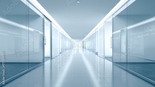 Wallpaper Mural Modern Office Building Interior with Glass Walls and Bright Lighting Creates Clean Professional Environment Torontodigital.ca