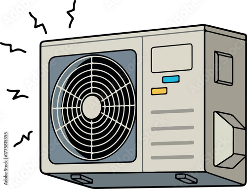 Cooling Air Conditioner Unit Icon With Clean Minimalist Design White Background