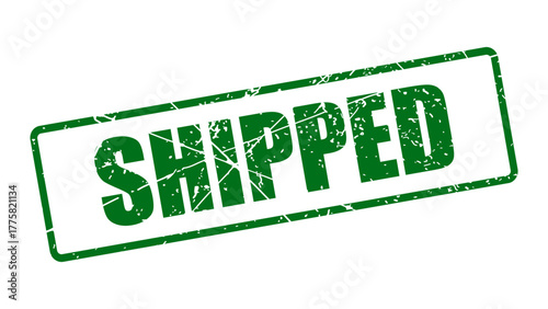 Shipped stamp with grunge texture