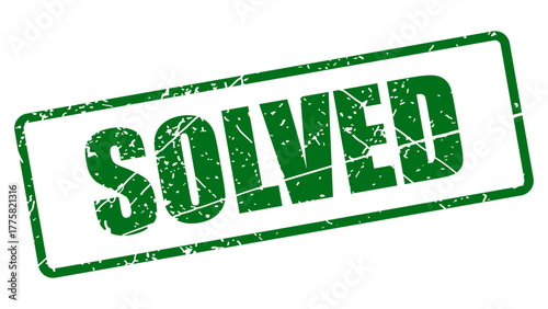 Solved stamp with grunge texture