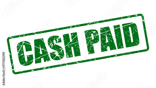 Cash paid stamp with grunge texture