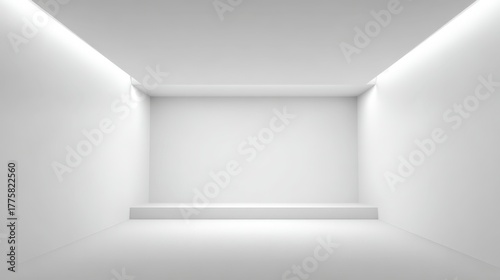 Wallpaper Mural Clean White Room Interior with Recessed Lighting and Minimalist Design, Ideal for Product Display Torontodigital.ca