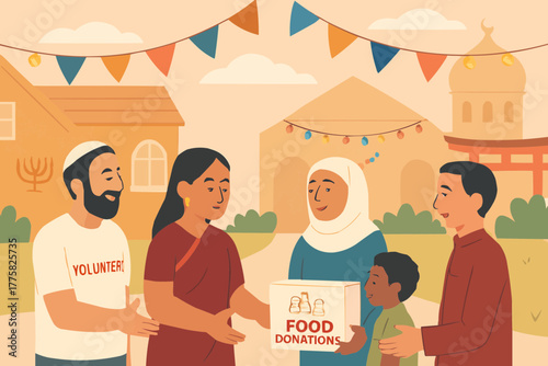 Community leaders from various religions in a respectful roundtable discussion with open gestures