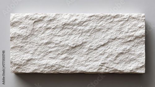 Textured White Stone Brick for Construction, Building Material Close-up, Architecture Industry Sample