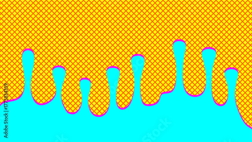 Ice cream drip on wavy background. Wavy ice cream dripping illustration. Ice cream melting illustration background. Wavy syrup dripping illustration. Wavy candy dripping illustration.