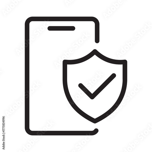 Smartphone with shield indicating mobile security and protected apps.