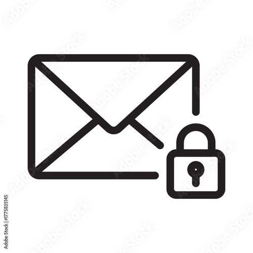 Envelope with padlock for email privacy, secure mail, and protected correspondence.