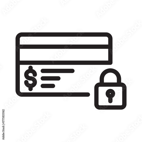 Credit card with lock indicating payment security and protected financial transactions.